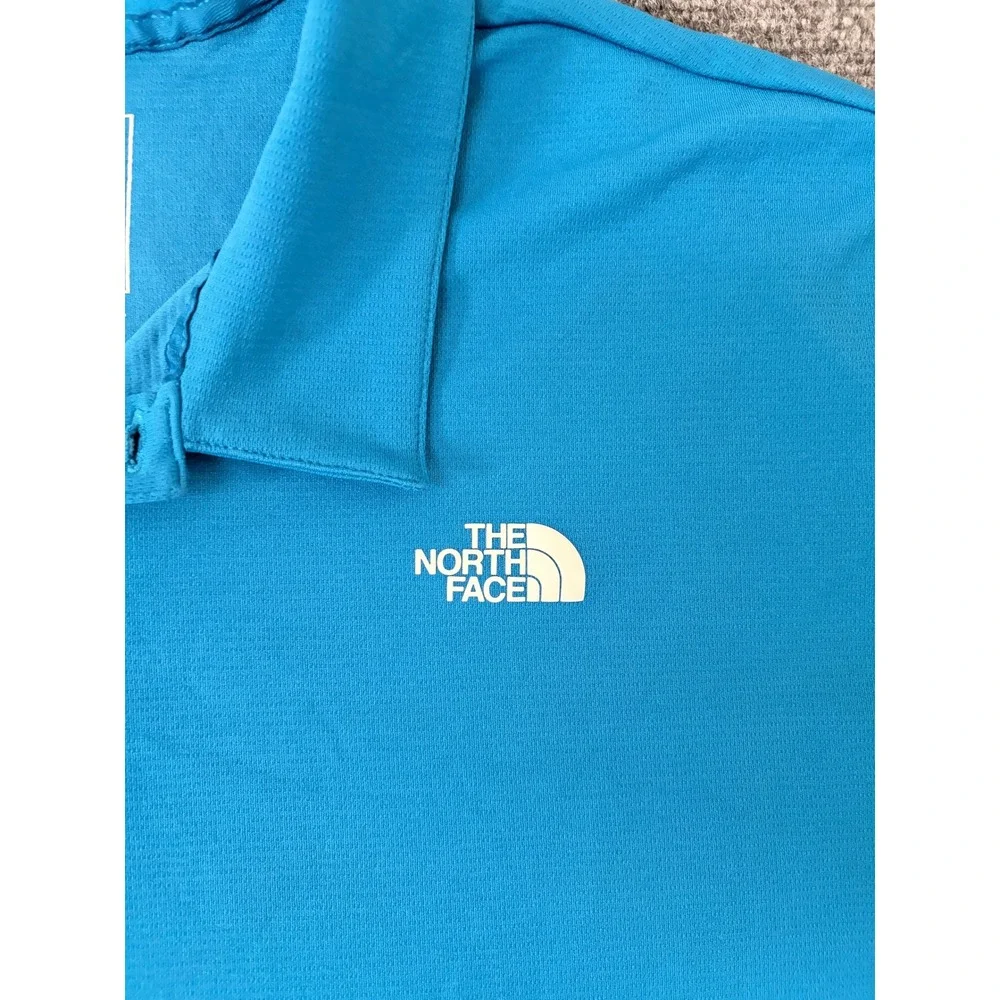 The North Face Mens Blue Short Sleeve Pique Performance Polo Shirt XXL 7656